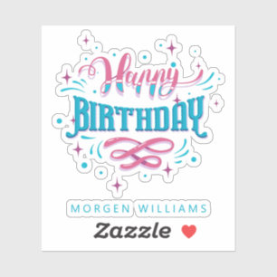 Happy Birthday retro typografie Sticker