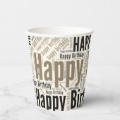 Happy Birthday Retro Typographic Rustic Masculine Papieren Bekers (Voorkant)