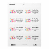 Happy Birthday Retro Verzendadres Label (Full Sheet)