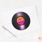 Happy Birthday Retro Vinyl Record Ronde Sticker (Envelop)