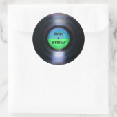 Happy Birthday Retro Vinyl Record Ronde Sticker (Tas)