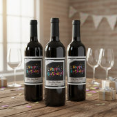 Happy Birthday Retro Wine Label Wijn Etiket
