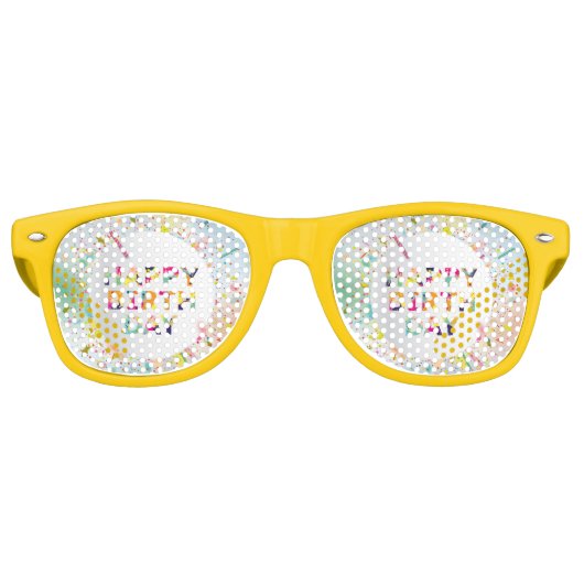 Happy Birthday Retro Zonnebril (Voorkant)