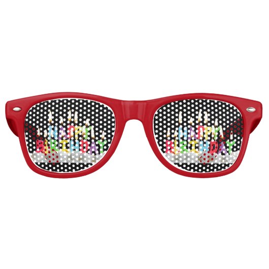 Happy Birthday Retro Zonnebril (Voorkant)