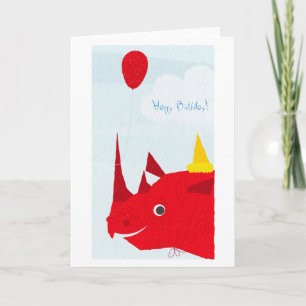 Happy Birthday Rhino (bewerkbare tekst) Kaart