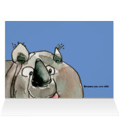 Happy Birthday Rhino Cartoon (Binnen Horizontaal (Boven))
