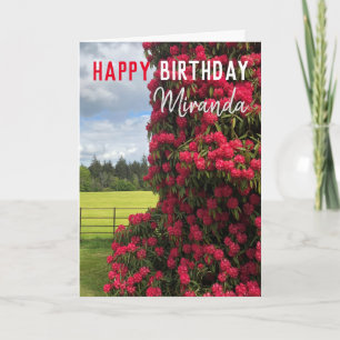 Happy Birthday - Rhododendron en Schilderachtig Ui Kaart