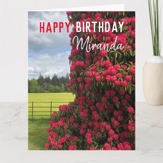 Happy Birthday - Rhododendron Schilderachtig Uitzi Kaart (Voorkant)