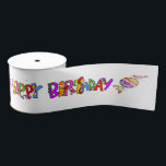 Happy Birthday Ribbon, Friends Family Surprise Gro Grosgrain Lint<br><div class="desc">Krachten & partijbenodigdheden > Gift Wrapping Supplies > Lint</div>