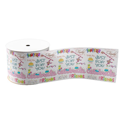 Happy Birthday Ribbon, Friends Family Surprise Grosgrain Lint (Spoel)