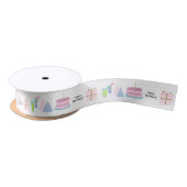 Happy Birthday Ribbon - in roze en blauw, 1.5'' Satijnen Lint (Spoel)