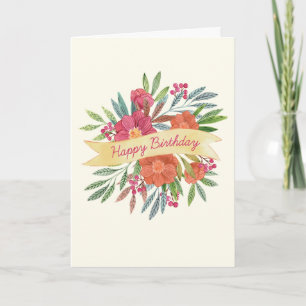 Happy Birthday Ribbon Wenskaart (foto opt) Kaart