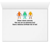 Happy Birthday Robot Geweldige Boy Fun (Binenzijde Horizontaal (Onderkant))