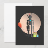 Happy Birthday Robot Kaart (Voorkant / Achterkant)
