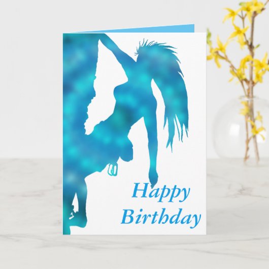 Happy Birthday rock klimmer kaart (Gele Bloem)