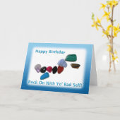 Happy Birthday Rock op Kaart (Gele Bloem)