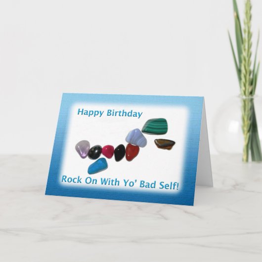 Happy Birthday Rock op Kaart (Voorkant)