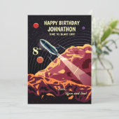 Happy Birthday Rocket Astronaut Kinder Custom Kaar (Staand voorkant)