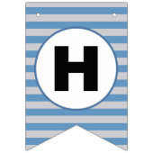 Happy Birthday Rocket ship blue grijs Bunting Flag Vlaggetjes (Tweede vlag)