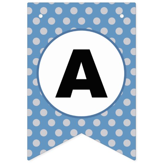 Happy Birthday Rocket ship blue grijs Bunting Flag Vlaggetjes (Derde vlag)