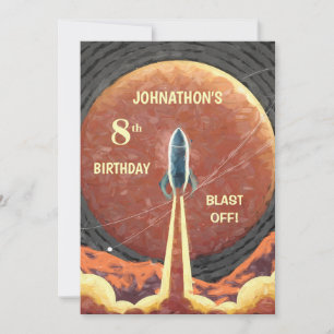 Happy Birthday Rocket Space Fun Universe Card