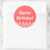 Happy Birthday - Rode ronde Sticker (Tas)