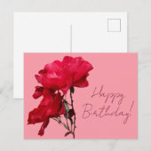 Happy Birthday  rode roos kleurrijke bloemen Briefkaart (Voorkant / Achterkant)