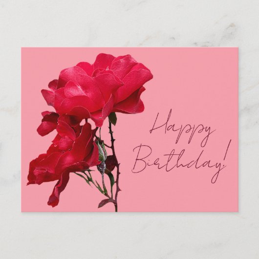 Happy Birthday  rode roos kleurrijke bloemen Briefkaart (Voorkant)