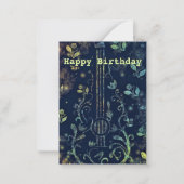 Happy Birthday - Romantic Flowers Guitar Notitiekaartje (Voorkant)