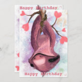 Happy Birthday - Romantic Sloth (Voorkant / Achterkant)
