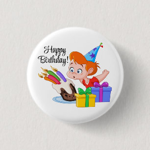 Happy Birthday Ronde Button 3,2 Cm