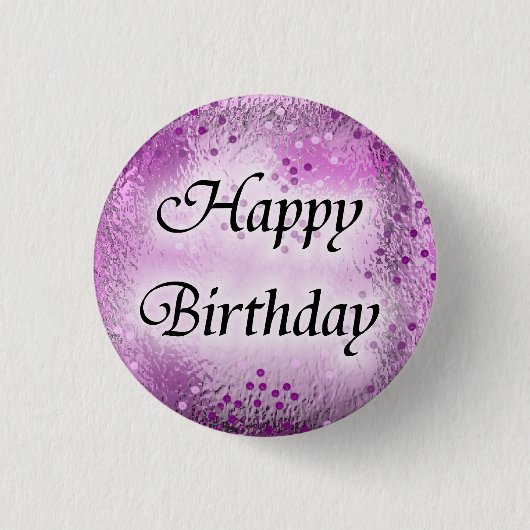 Happy Birthday Ronde Button 3,2 Cm (Voorkant)