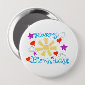 Happy Birthday! Ronde Button 4,0 Cm (Voorkant /achterkant)