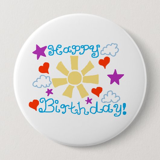 Happy Birthday! Ronde Button 4,0 Cm (Voorkant)