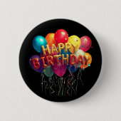 HAPPY BIRTHDAY RONDE BUTTON 5,7 CM (Voorkant)