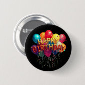 HAPPY BIRTHDAY RONDE BUTTON 5,7 CM (Voorkant /achterkant)