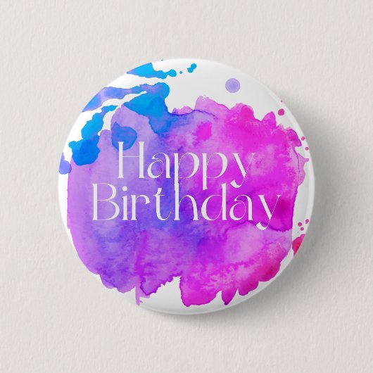 Happy Birthday Ronde Button 5,7 Cm (Voorkant)