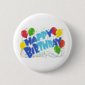 Happy Birthday Ronde Button 5,7 Cm (Voorkant)