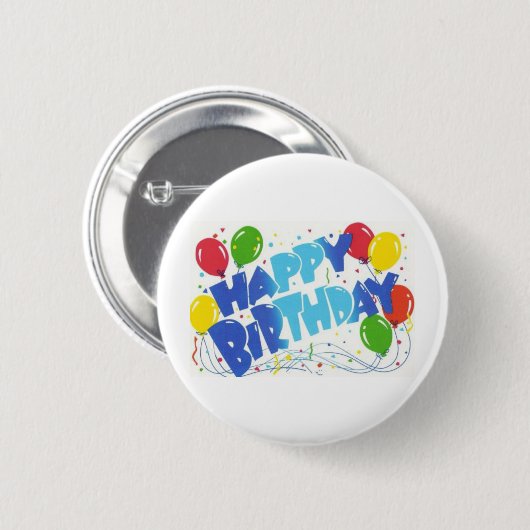 Happy Birthday Ronde Button 5,7 Cm (Voorkant /achterkant)