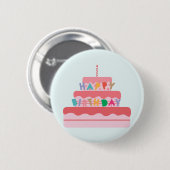 Happy Birthday Ronde Button 5,7 Cm (Voorkant /achterkant)