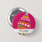 Happy Birthday Ronde Button 5,7 Cm (Voorkant /achterkant)