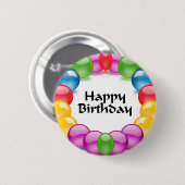 Happy Birthday Ronde Button 5,7 Cm (Voorkant /achterkant)