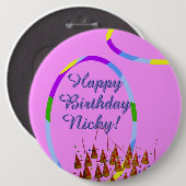 Happy Birthday Ronde Button 6,0 Cm (Voorkant /achterkant)