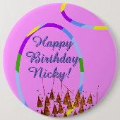 Happy Birthday Ronde Button 6,0 Cm (Voorkant)