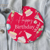 Happy Birthday Ronde Button 6,0 Cm (In situ)