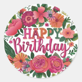 Happy Birthday Ronde Sticker