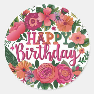 Happy Birthday Ronde Sticker