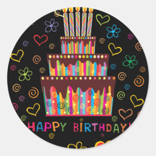 Happy Birthday Ronde Sticker