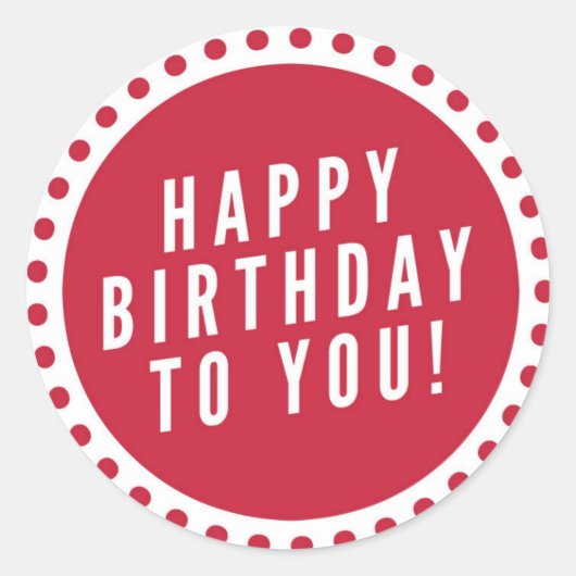 Happy Birthday Ronde Sticker (Voorkant)