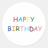 Happy Birthday Ronde Sticker (Voorkant)